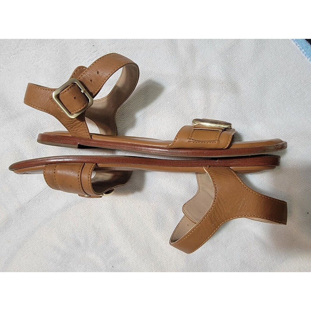 Rockport Total Motion Leather Flat Sandal Zadie Buckle‎ Brown Size 9 - Picture 14 of 14